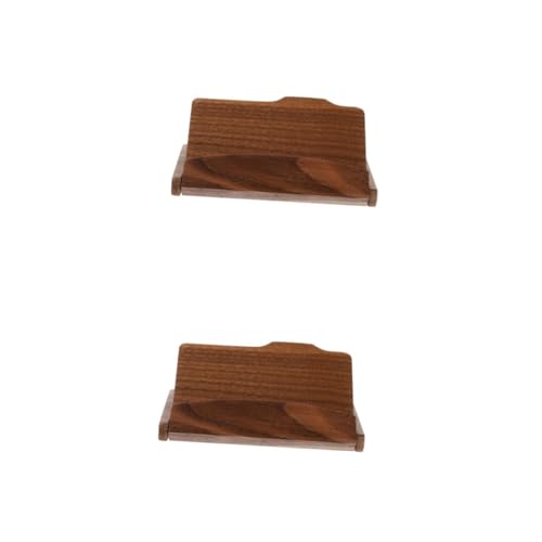 Operitacx 2 Stück Holz Kartenetui aus Walnuss Eleganter Namens und Kreditkartenhalter Retro Design für Businesskarten Id und für Handtaschen und Rucksäcke von Operitacx