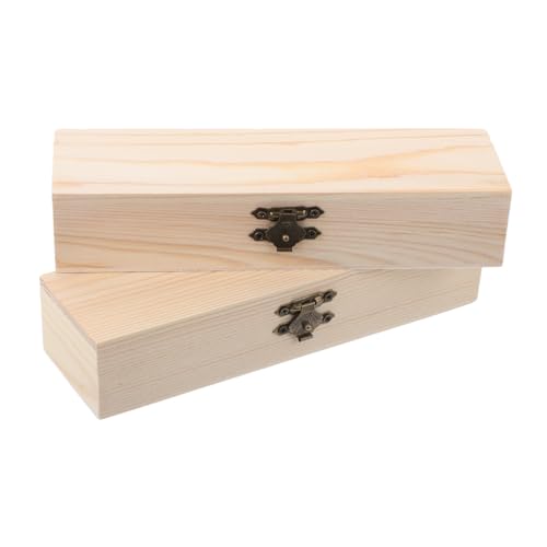 Operitacx 2 Stück Holz Stiftebox mit Deckel Handbemalt DIY Federmäppchen für Schule Büro Kreativer Stiftekasten zur Aufbewahrung von Schreibwaren für Jugendliche Einzigartiges Design von Operitacx
