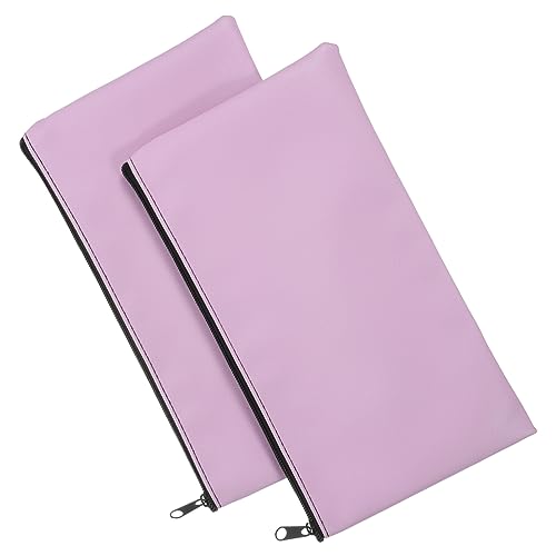 Operitacx 2 Stück PU Leder Einzahlungsgeld Taschen mit Reißverschluss Tragbare Geldbeutel für Bargeld Quittungen und Schecks Geld Organizer für Büro und Haushalt von Operitacx