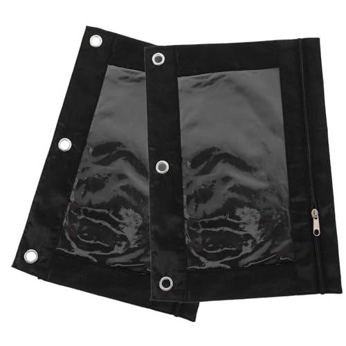 Operitacx 2 Stück Mäppchen Tasche mit Bleistifthalter für Ordner Schreibwaren Zipper -Bleistiftbeutel Klarsichthülle Doppelzipper -Bleistiftfall Bürozubehör Etui PVC Schwarz von Operitacx