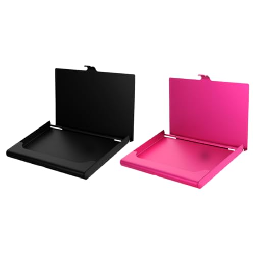 Operitacx 2 Stück Metall Sublimations Visitenkartenetui Aluminiumlegierung Heat Transfer Box Leicht Fassungsvermögen für Gestaltung Schwarz Rosa von Operitacx