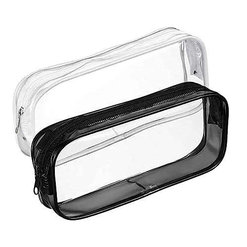 Operitacx 2 Stück PVC Federmäppchen Transparentes Mäppchen mit Reißverschluss für Stifte und Schreibwaren für Schüler und Studenten von Operitacx