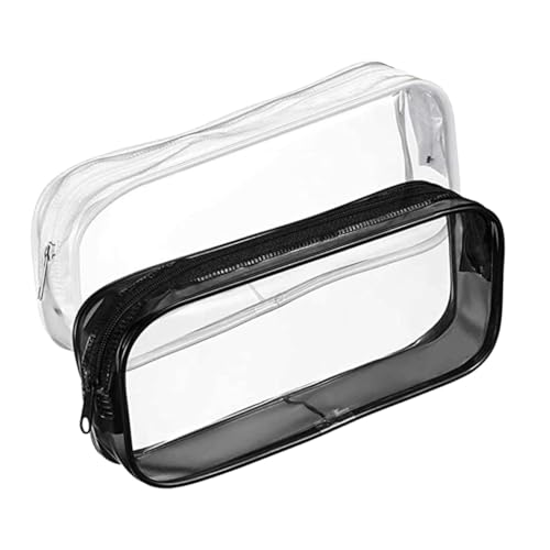 Operitacx 2 Stück PVC Transparent Federmäppchen Große Kapazität Stiftetasche mit Reißverschluss Robuste Schule Schreibwaren Aufbewahrung für Jungen Mädchen Operitacx 2 Stück PVC Transparent Federmäppchen Große Kapazität Stiftetasche mit Reißverschluss Robuste Schule Schreibwaren Aufbewahrung für Jungen Mädchen von Operitacx