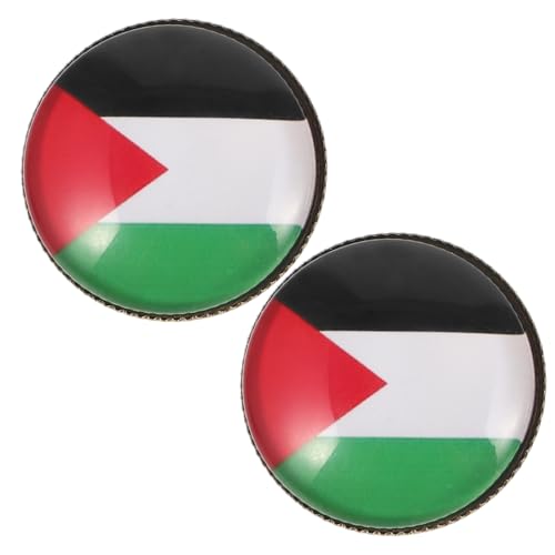 Operitacx 2 Stück Palästina Flagge Anstecknadel Brosche Elegantes Abzeichen für Jacken Rucksäcke Hüte Hochwertige Metallverarbeitung Leicht Tragbar Accessoire für Modebewusste von Operitacx