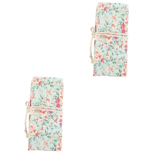 Operitacx 2 Stück Stifterolle Canvas Große Aufbewahrungstasche für Bleistifte und Stifte und Tragbares Design Fächer für Ordnung und Struktur für Künstler von Operitacx