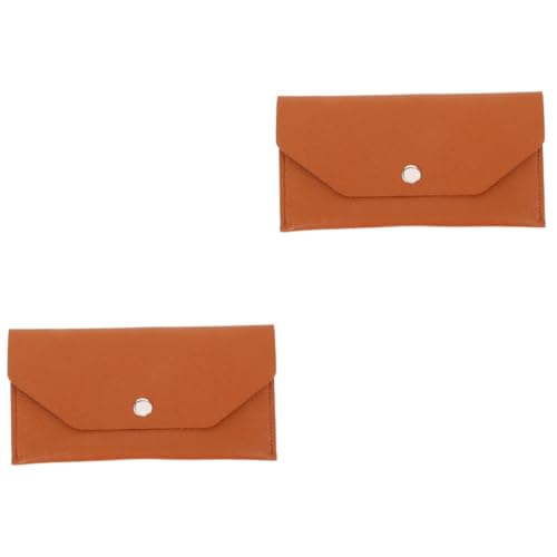 Operitacx 2 Stück Stylische PU Geldbörse für Männer Wiederverwendbare Budget Enveloppe mit Mehreren Kartenfächern für Büro Reisen und Tägliche Nutzung Braun von Operitacx