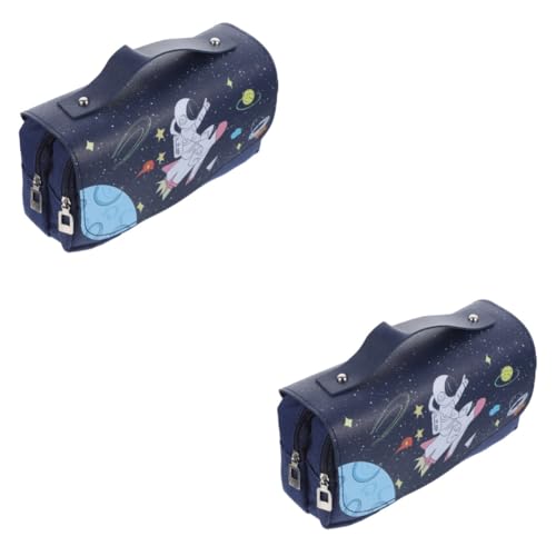 Operitacx 2 Stück Tasche Tragbar Groß Federmäppchen Mit Bleistiften Multi Schule Organisation Klares Federmäppchen Tragen Fall Kosmetik Bezauberndes Federmäppchen Lagerzubehör Oxford-Stoff von Operitacx