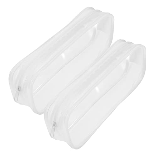 Operitacx 2stücke Transparentes Federmäppchen Mit Großem Fassungsvermögen Stiftebeutel Mit Reißverschluss Tragbare Stifttasche Für Schule Organizer Für Schreibwaren Langlebige von Operitacx