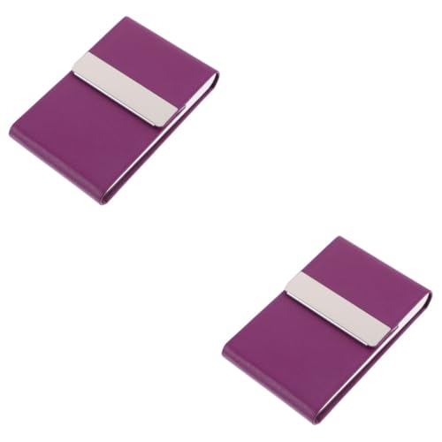 Operitacx 2St Geschäftskartenhalter kreditkartenhalter Credit Card Holder visitenkarten Halterung visitenkarten Box id Card Holders Ausweishalter Mode Visitenkartenetui Damen Leder Violett von Operitacx