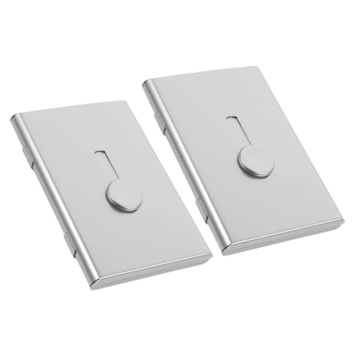 Operitacx 2 Stück Visitenkartenetui aus Schiebefunktion Eleganter Kartenhalter für Büro Reisen Stabil Stoßfest für Visitenkarten Id Karten von Operitacx