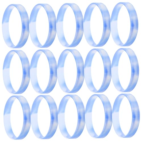 Operitacx 20 Stück Silikonarmband Identifikationsarmbänder Sportarmband aus Silikon breites Silikon -Armband Armreif elastisches Armband Kieselgel Himmelblau von Operitacx