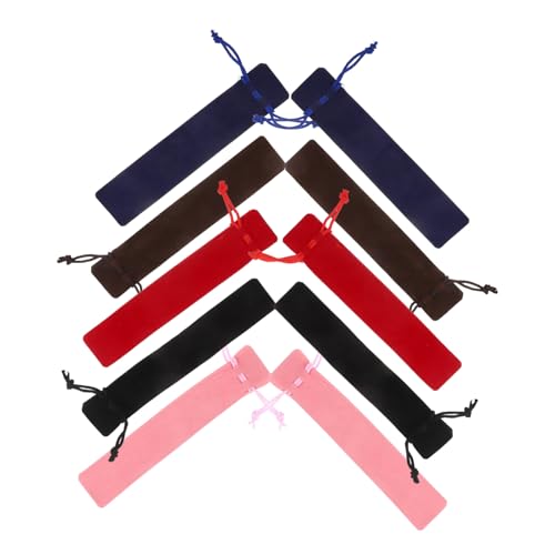 Operitacx 20 Stück Teiliges Samt-stiftetui mit Zugband Weiche Doppelseitig Dicke Stifthülle für Reisen Schlankes Federmäppchen Lehrer Stiftbeutel in Schwarz Rot Braun Blau für Schule Büro von Operitacx