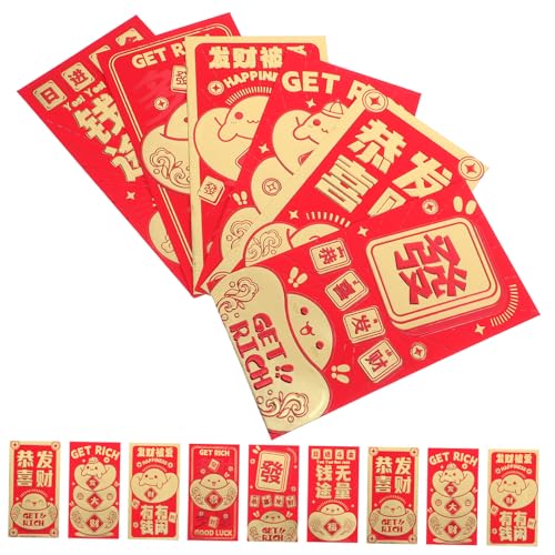 Operitacx 24 Stück Glücksgeldumschläge Für Das Chinesische Neujahr Traditionelle Rote Päckchen Cartoon-designs Zum Feiern Operitacx 24 Stück Glücksgeldumschläge Für Das Chinesische Neujahr Traditionelle Rote Päckchen Cartoon-designs Zum Feiern von Operitacx