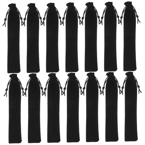 Operitacx 25 Stück Teiliges Schwarzer Samtiger Beutel mit Kordelzug Stifthülle Federmäppchen Atmungsaktiv Langlebig Verformbar für Schule Büro Geschenkverpackung von Operitacx