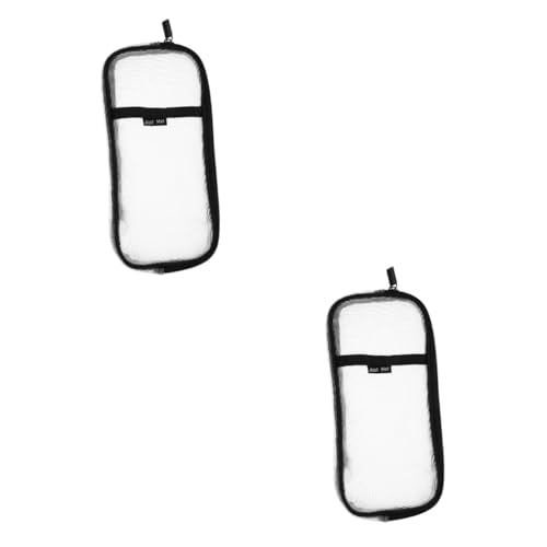 Operitacx 2St Storage Pockets Storage Bags Notebooktasche stifttaschenlampe Doppelte Stifttasche Aktentasche große Bleistifttasche Reißverschlusstasche Federmäppchen Netzbeutel Black von Operitacx