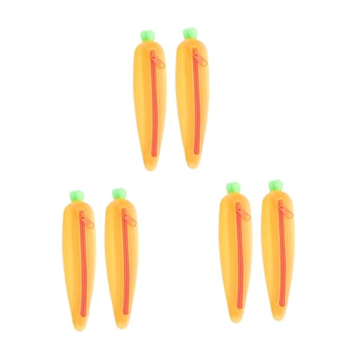Operitacx 3 Sätze Karotte Federmäppchen Schule Schreibwaren Ästhetisch Karikatur Stifte Aufbewahrung Stift Aufbewahrung Nadeletui Federmäppchen Für Mädchen Stiftbeutel Kieselgel 2 Stück * 3 von Operitacx