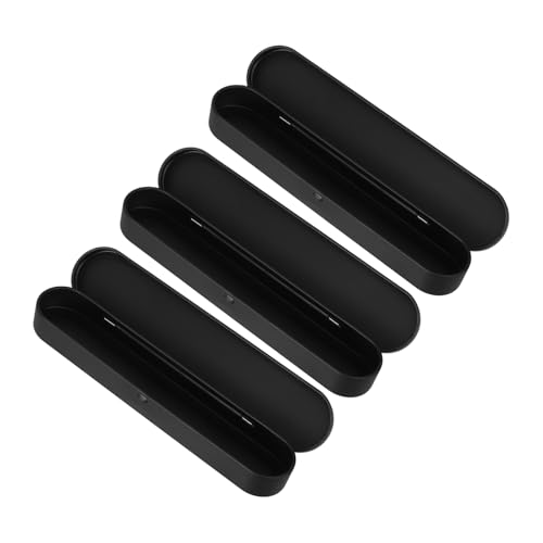 Operitacx 3 Stück Federmäppchen Federmäppchen Kleines Hartes Federmäppchen Extra Großes Federmäppchen Kawaii Federmäppchen Etui Federmäppchen Speziell Metallgehäuse Weißblech Schwarz von Operitacx