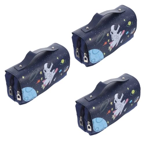 Operitacx 3 Stück Federmäppchen mit großem Fassungsvermögen tragbar Tragen Bleistift schüleretui schreibwaren Organizer Praktische Aufbewahrungstasche für Stifte Lagerzubehör Oxford-Stoff von Operitacx