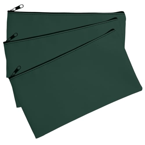 Operitacx 3 Stück PU Geldtasche mit Reißverschluss Teiliges Große Kapazität Multifunktionale Geldbörse für Bargeld Schecks und Dokumente Geeignet für Bankangestellte Lehrer und Reisen von Operitacx