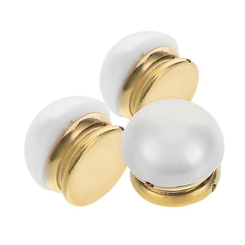 Operitacx 3 Stück Perlen Brooch Clips für Unsichtbare No Sew Hemdknöpfe zur Vermeidung von Kleidungspanne Wiederverwendbare Kleidungsanpasser für Büro Outfits von Operitacx