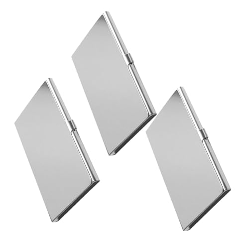 Operitacx 3stücke Edelstahl Visitenkartenetui Für Schreibtisch Kartenhalter Aus Metall Namenskartenetui Kartenetui Visitenkarten-Organizer Schlankes Design Geschlossene Schnallen von Operitacx