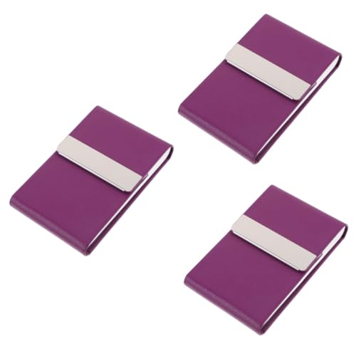 Operitacx 3St Geschäftskartenhalter kreditkartenhalter Credit Card Holder reisepasshülle cardholder visitenkartenhülle visitenkarten Box Unternehmen Visitenkartenetui Damen Leder Violett von Operitacx