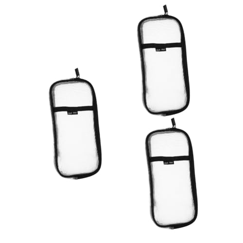 Operitacx 3st Durchsichtiger Make-up-Beutel Großer Bleistiftbeutel Stiftorganisator Transparenter Stifttaschen-Organizer Großes Federmäppchen Kleine Reißverschlusstasche Black von Operitacx