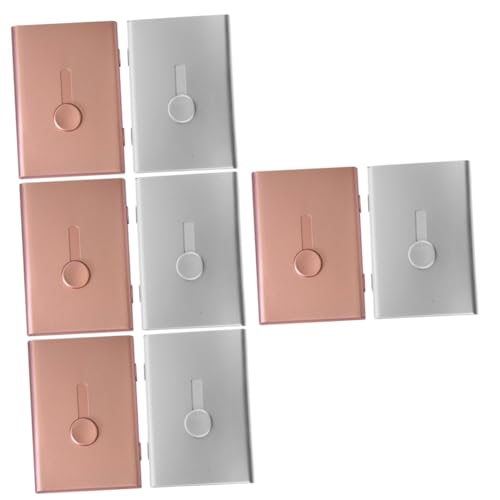 Operitacx 4 Sätze Metall Kartenetui Für Männer Und Frauen Tragbare Kartenaufbewahrungsbox Für Visitenkarten Und Bürobedarf Silber Roségold 2 Stücke * 4 von Operitacx