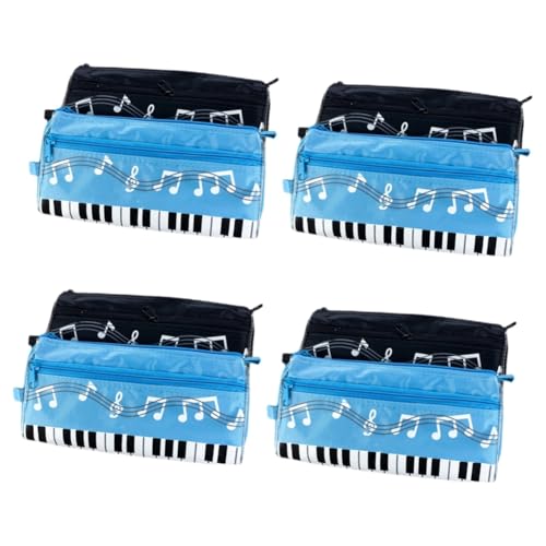 Operitacx 4 Sätze Musiknoten Federmäppchen Mit Klaviermuster Tragbare Stiftetasche Für Schüler Praktisch Und Dekorativ Für Schule Und Zuhause 2 Stück * 4 von Operitacx
