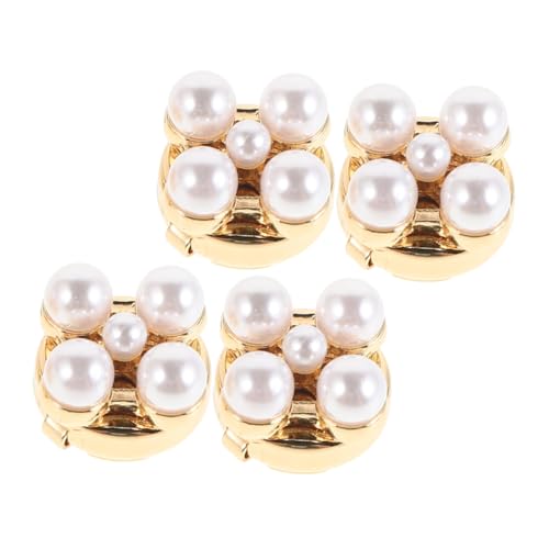 Operitacx 4 Stück Blumen Manschettenknöpfe Goldfarbene Schmuck Knopf clips für Damen Dekorative DIY Hemdknopf abdeckungen Modische Accessoires für Formelle Anlässe und Abendveranstaltungen von Operitacx