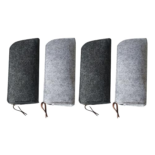 Operitacx 4 Stück Teiliges Filz Stifteetui Praktischer Pencil Organizer Kratzfest Vielseitig als Kosmetiktasche und Münzbeutel Dunkelgrau Kompakt und Einfach zu Reinigen von Operitacx