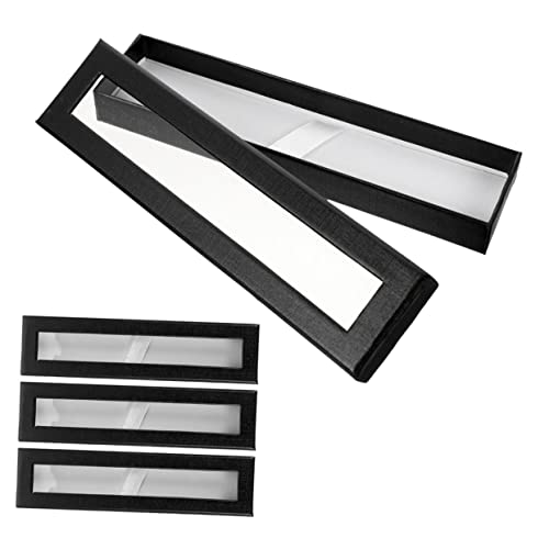 Operitacx 4 Stück Tragbare Stiftebox Hochwertigem Papier mit Transparentem Sichtfenster Stabile Aufbewahrung für Kugelschreiber und Unterschriftsstifte Praktische Geschenkverpackung mit von Operitacx