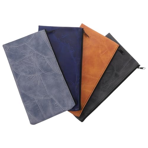 Operitacx 4 Teilige Banktaschen Mit Reißverschluss Geldbeutel Aus Pu Leder Sicherheitsgeldbörse Münzbörse Für Bargeld Schecks Kosmetik Werkzeuge Utility von Operitacx