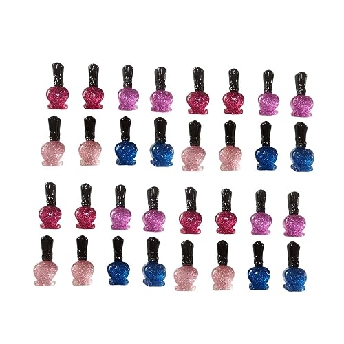 Operitacx 40 Stück Teiliges DIY Nail Polish Telefonhüllen Zubehör Bunte Mini Nagellack Dekorationen aus Resin Kreative Handyhüllen Bastelmaterialien für Damen und Mädchen Gemischte Farben von Operitacx