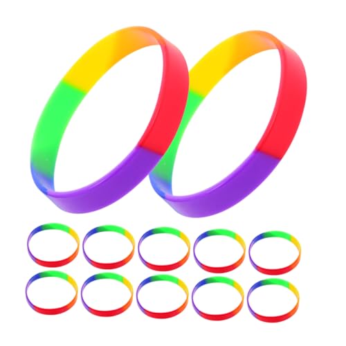Operitacx 42stücke Regenbogen-silikonarmbänder Für Paraden Partygeschenke Festivals Pride-armband Farbige Armbänder Strapazierfähig Für Langzeitgebrauch von Operitacx