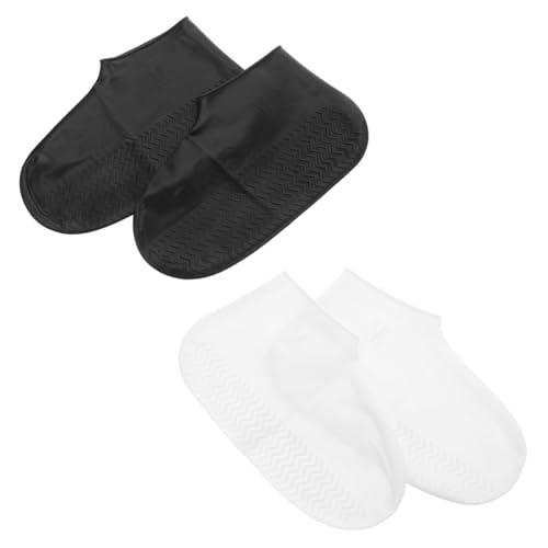 Operitacx 4Paar wasserdichte Silikon Schuhüberzieher Wiederverwendbare Flexible rutschfeste Überschuhe Strapazierfähiger Schutz für Damen und Herren für Regen Schlamm Outdoor-aktivitäten von Operitacx