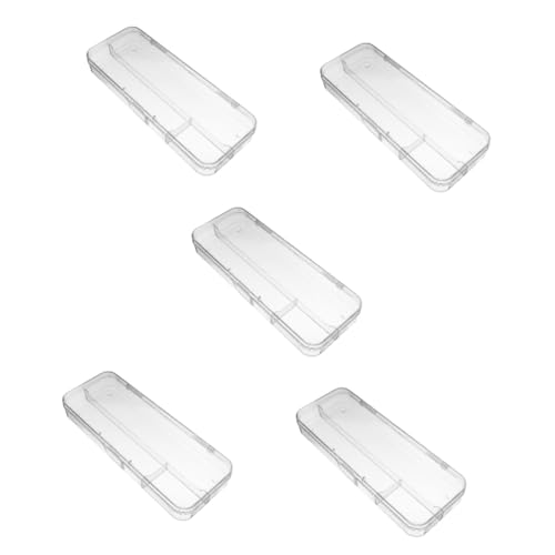 Operitacx 5 Stück Box Transparentes Federmäppchen Bleistifte Kunststoffetui Kunststoff Federmäppchen Bleistiftverpackung Organizer Transparenter Schreibwarenbehälter Bleistiftboxen von Operitacx