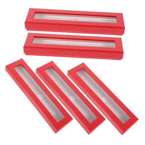 Operitacx 5 Stück Teiliges Transparenter Stiftebox für Kugelschreiber und Schreibgeräte Praktische Verpackung mit Sichtfenster für Aufbewahrung und Präsentation von Stiften für und von Operitacx