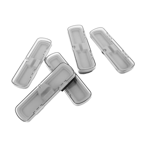 Operitacx 5 Stück Transparentes Teiliges Kunststoff Stifteetui Rechteckiger Organizer für Büro Schule Reise Klarer Sichtschutz für Füllfederhalter und Schreibutensilien Platzsparend und von Operitacx