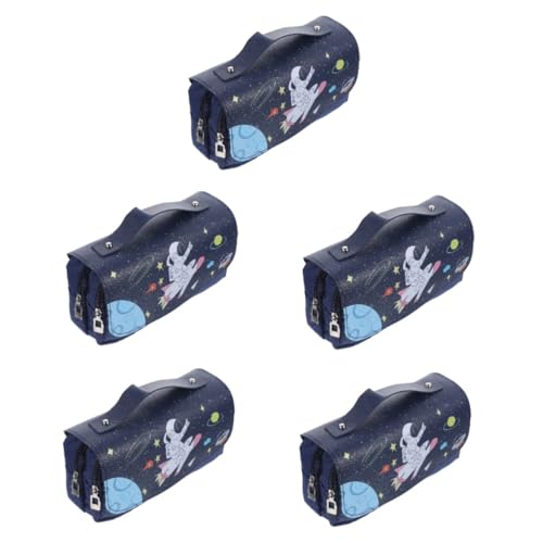 Operitacx 5 Stück schüleretui schreibwaren Organizer Federmäppchen mit großem Fassungsvermögen Multi Fall Schminktasche für den Haushalt Aufbewahrungstasche für Stifte mit Reißverschluss Pu von Operitacx