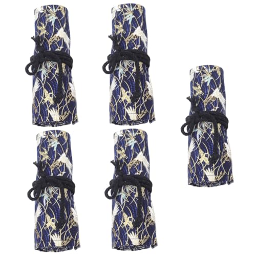 Operitacx 5stücke Roll up Stifttasche Baumwolle Tragbare Dekorative Pencils Pouch Im Chinesischen Stil Fächer Für Kunstbedarf Und Schreibwaren Große Kapazität Leicht Und Praktisch von Operitacx