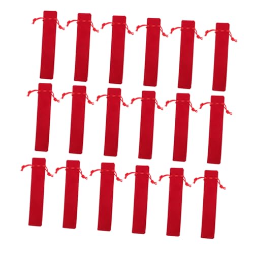 Operitacx 50 Stück Federmäppchen mit Kordelzug Federmäppchen aus Samt Büro-Stifttasche Stiftebeutel für Schreibwaren stationäre Tasche Samtbeutel mit Kordelzug Brunnenpenstfall Flanell rot von Operitacx