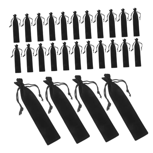 Operitacx 50 Stück Teiliges Samt-stifttaschen Kordelzug Weiche Schwarze Federmäppchen für Stifte Füller und Kleine Schreibutensilien Vielseitige Schutztaschen für Schule Büro und von Operitacx