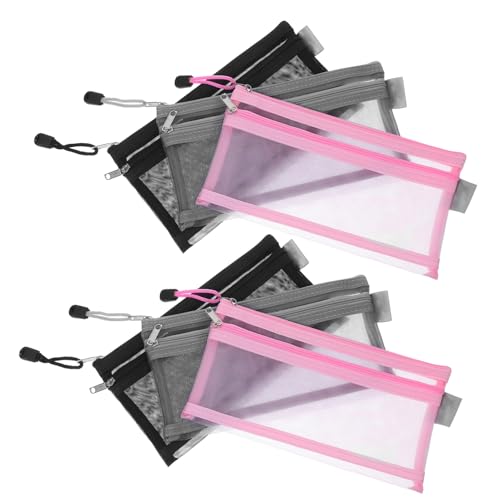 Operitacx 6 Stück Doppelzipper -stiftbeutel Kleine Bleistifttasche Federmäppchen Mit Reißverschluss Zipper -bleistiftbeutel Federmäppchen Kleines Nylongaze Operitacx 6 Stück Doppelzipper -stiftbeutel Kleine Bleistifttasche Federmäppchen Mit Reißverschluss Zipper -bleistiftbeutel Federmäppchen Kleines Nylongaze von Operitacx