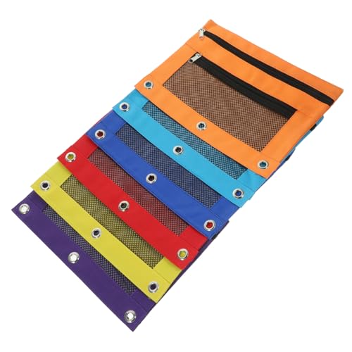 Operitacx 6 Stück Teiliges Federmäppchen für Ordner Transparente Große Tasche mit Reißverschluss für Stifte Karten und Dokumente Bunten Farben von Operitacx