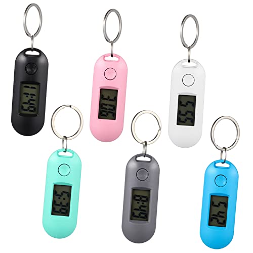 Operitacx Digitaluhr Schlüsselanhänger 6 Stück Kleine Tragbare Uhren für Schüler Stummuhr Abs Gehäuse Präzise Quarzuhr für Lehrer und Krankenschwestern von Operitacx
