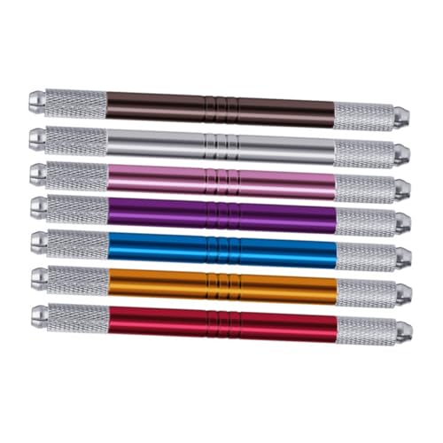 Operitacx 7 Stück Professioneller Teiliges Augenbrauenstift mit Feiner Spitze Manuell Bedienbar für Natürliche Tattoo Effekte Geeignet für Kosmetiker und Tätowierer Farbige Metall von Operitacx