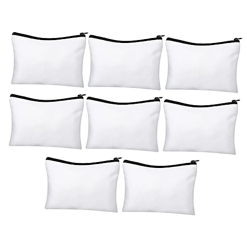Operitacx Wärmeübertragungs-Make-up-Taschen 8 Stück Canvas-federmäppchen Reißverschlusstasche Sublimations-federmäppchen Kosmetiktasche von Operitacx