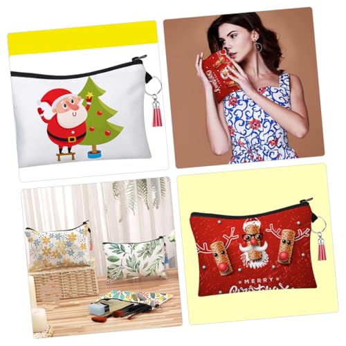 Operitacx 8 Sätze Teiliges Sublimations Canvas Kosmetiktaschen DIY Blanko Zipper Täschchen Geräumig Vielseitig als Reise Organizer Make Up und Stiftebeutel Kreative Aufbewahrung für Damen von Operitacx