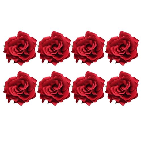 Operitacx 8 StüCk Rote Rosen Haarspangen FüR Frauen, Haarblume Phaarschmuck Blumen FüR Hochzeiten, Partys Und Besondere AnläSse, 10 X 10 X 7 Cm von Operitacx